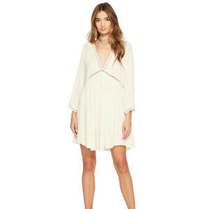 Free People Ivory Go Lightly V-Neck Gauze Mini